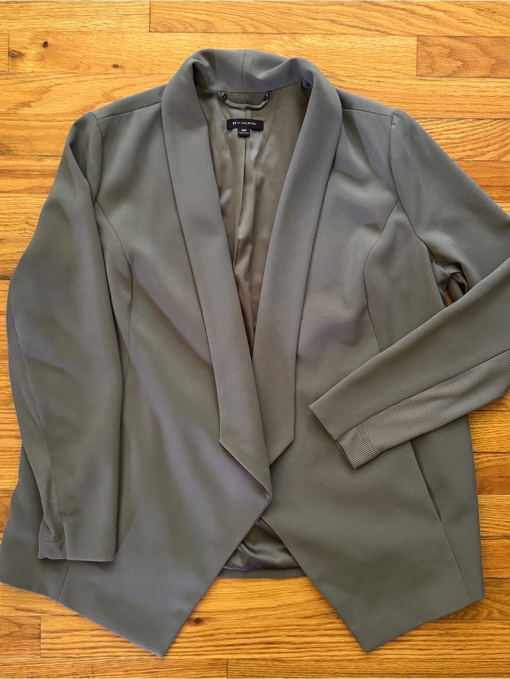 H by Halston Olive Draped Open-Front Blazer